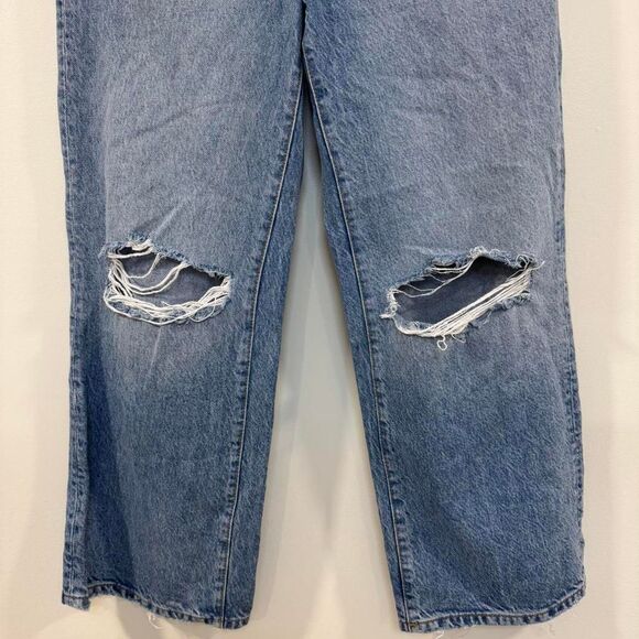 We The Free People Ranger Wide Leg Jeans 27 Distressed Cropped Boho Festival - Picture 3 of 8